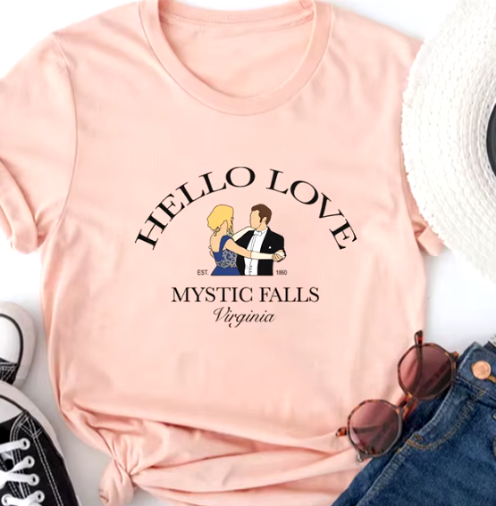Hello Love Tshirt Vampire Diaries Shirt Klaus and Caroline