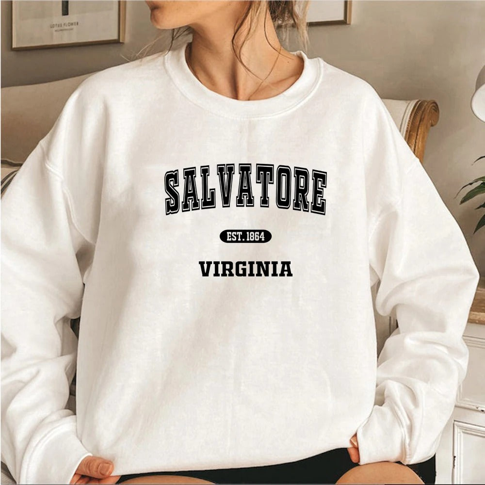 Mystic Falls Sweatshirt Salvatore Unisex Long Sleeve