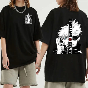 Satoru Gojo Print T-shirt Unisex Loose Short Sleeve Round Neck