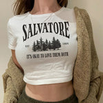 Vampire Diaries Y2K Gothic Crop Top