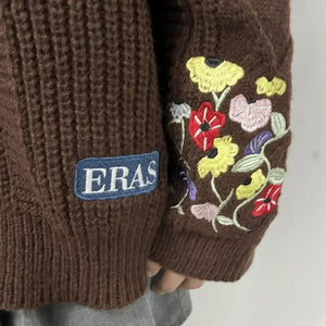 2025 Eras Cardigan for Women Autumn Winter Flower Embroidered