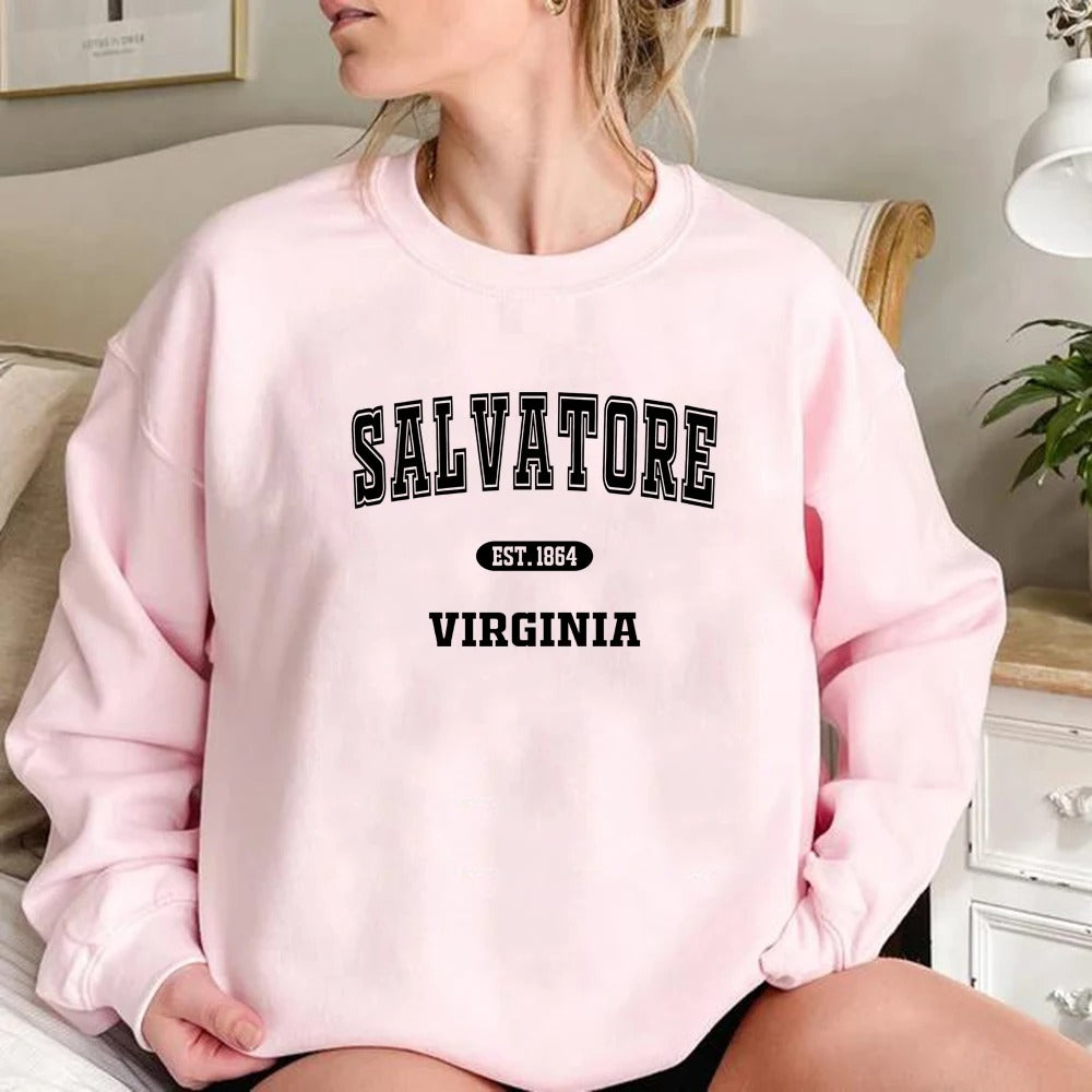 Mystic Falls Sweatshirt Salvatore Unisex Long Sleeve