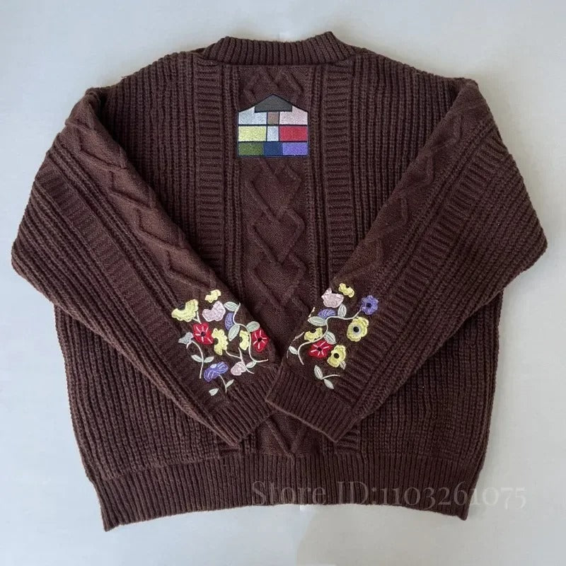 2025 Eras Cardigan for Women Autumn Winter Flower Embroidered