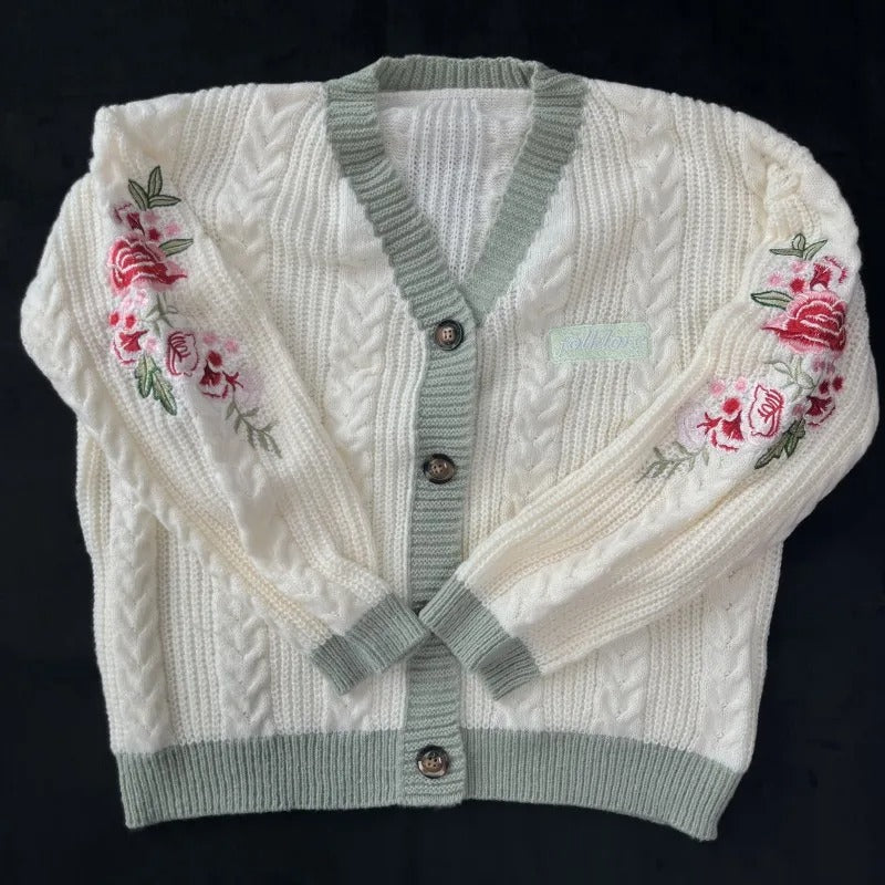 2025 Eras Cardigan for Women Autumn Winter Flower Embroidered