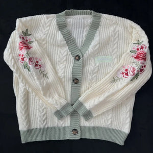 2025 Eras Cardigan for Women Autumn Winter Flower Embroidered